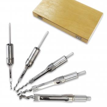 BAMATO 5-pcs. mortise drill set in wooden box